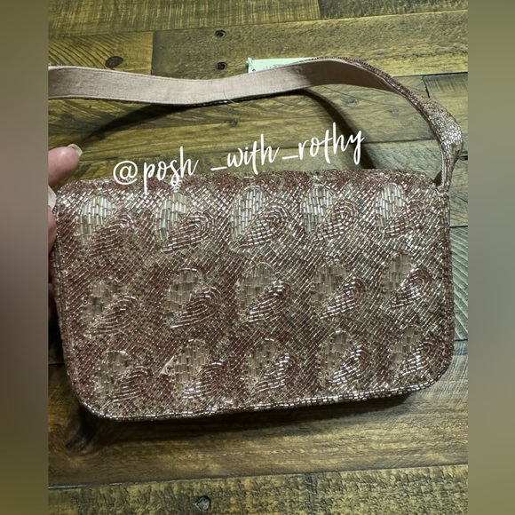 Anthropologie The Fiona Shoulder Bag: Metallic Heart Edition, NWT - Picture 4 of 10